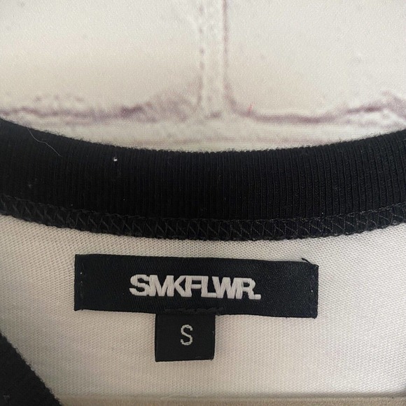 SMKFKWR. Women's Cotton Huntington Beach Ringer Logo T-Shirt - Size Small - Picture 3 of 4